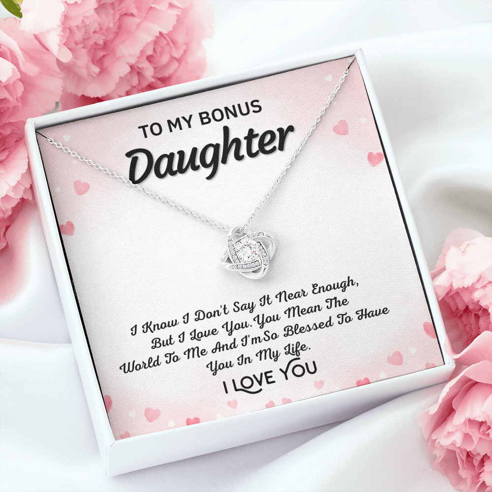 To My Bonus Daughter Necklace – Love Knot Gift