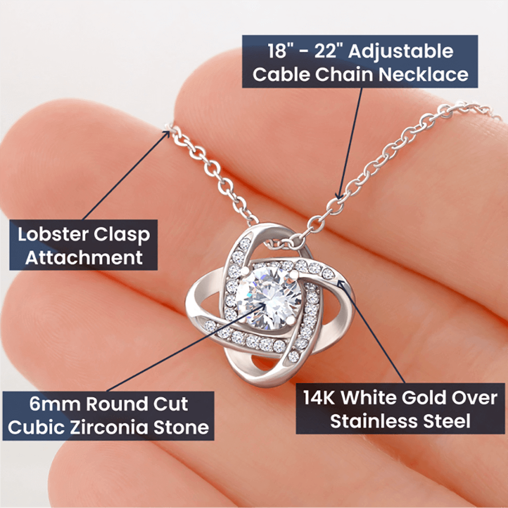 Gift for Bonus Daughter – Love Knot Necklace – Stepdaughter Gift