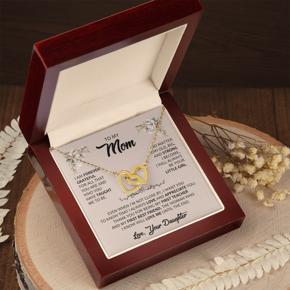 Gift for Mom – Interlocking Hearts Necklace – Meaningful Jewelry