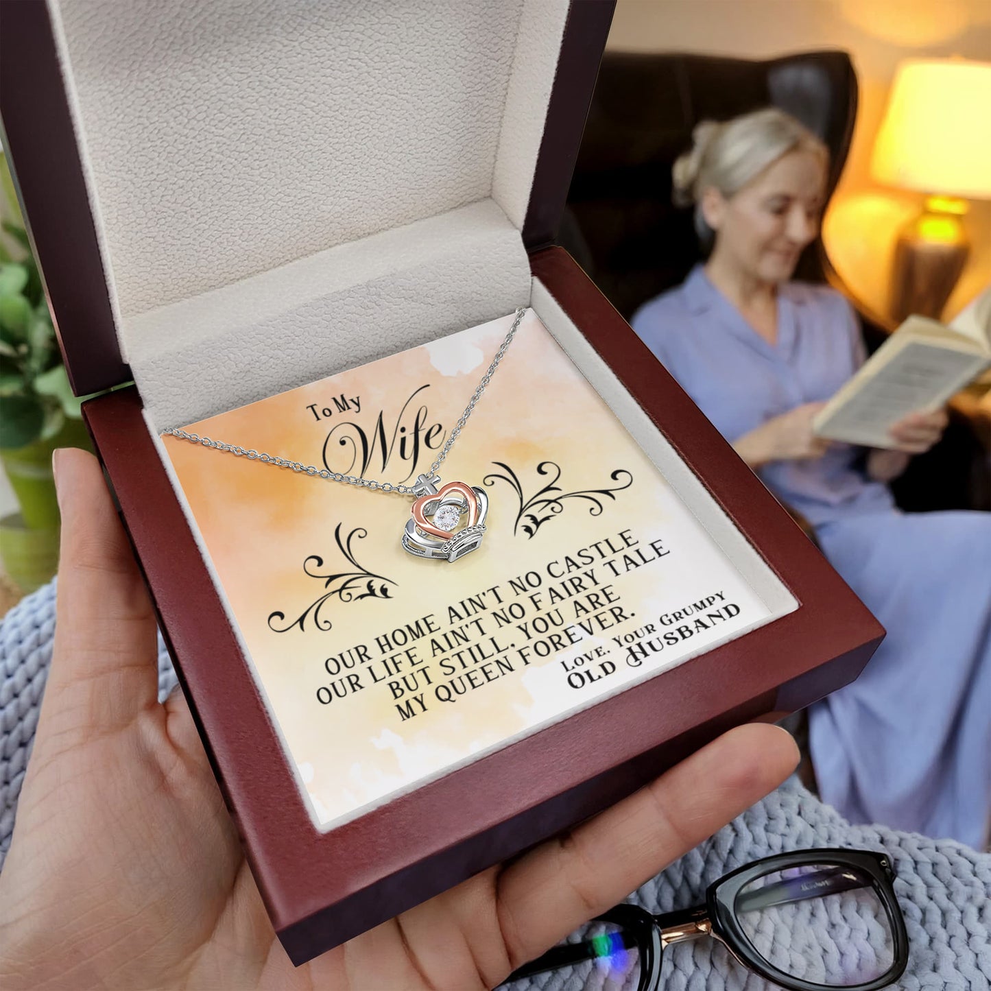 Gift for Wife – Crown Pendant Necklace – Romantic Jewelry for Her