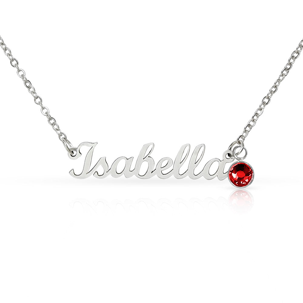 To My Mom – Personalized Name Necklace with Birthstone Gift