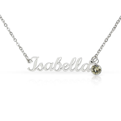 To My Mom – Personalized Name Necklace with Birthstone Gift