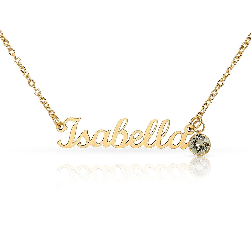 To My Mom – Personalized Name Necklace with Birthstone Gift