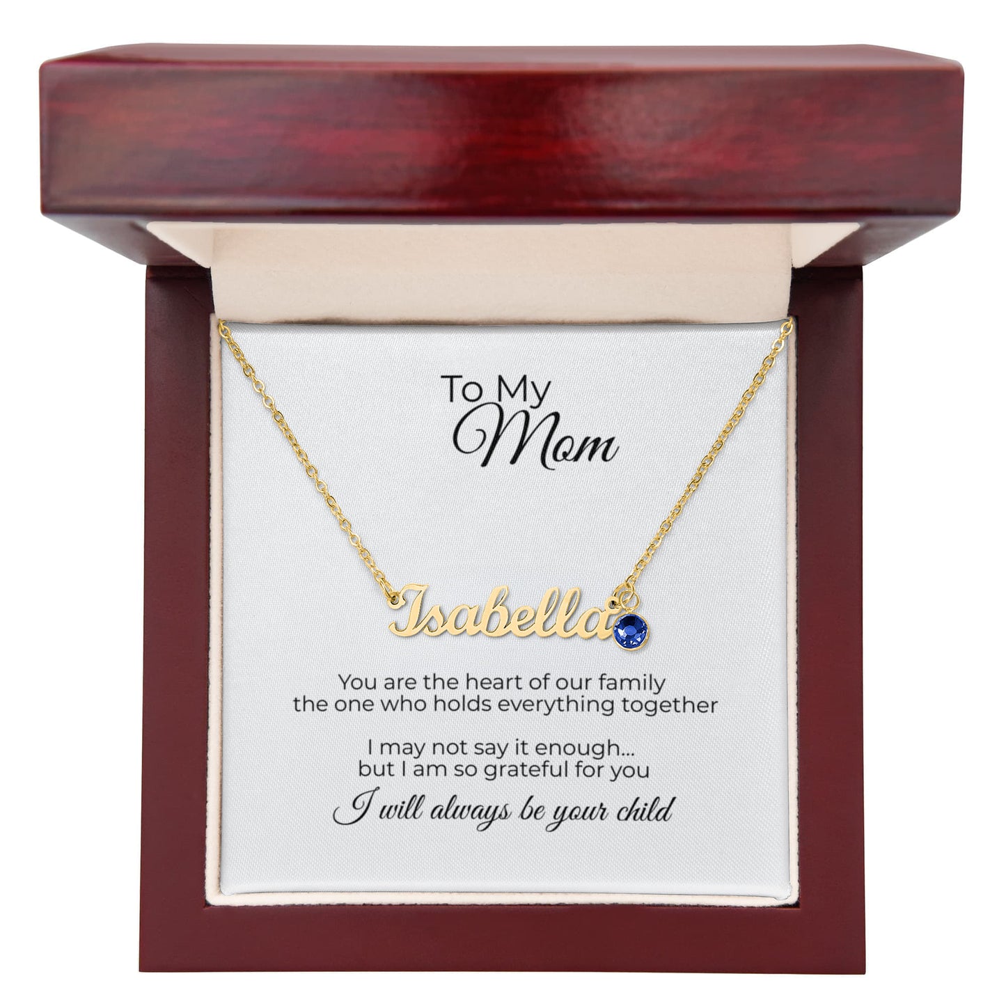 To My Mom – Personalized Name Necklace with Birthstone Gift