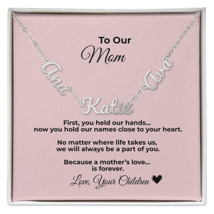 To Our Mom Necklace – Personalized Name Necklace for Mom Gift