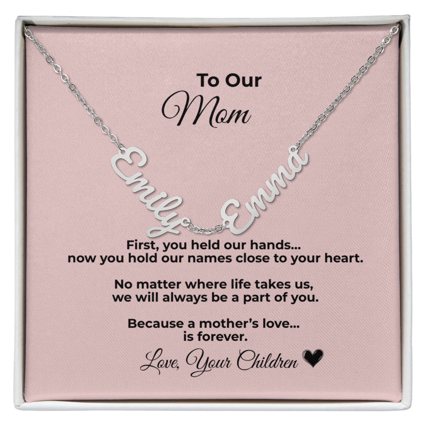 To Our Mom Necklace – Personalized Name Necklace for Mom Gift
