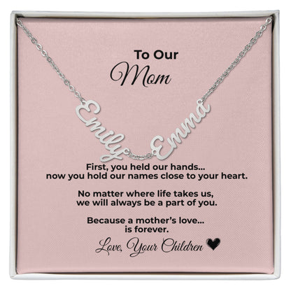 To Our Mom Necklace – Personalized Name Necklace for Mom Gift