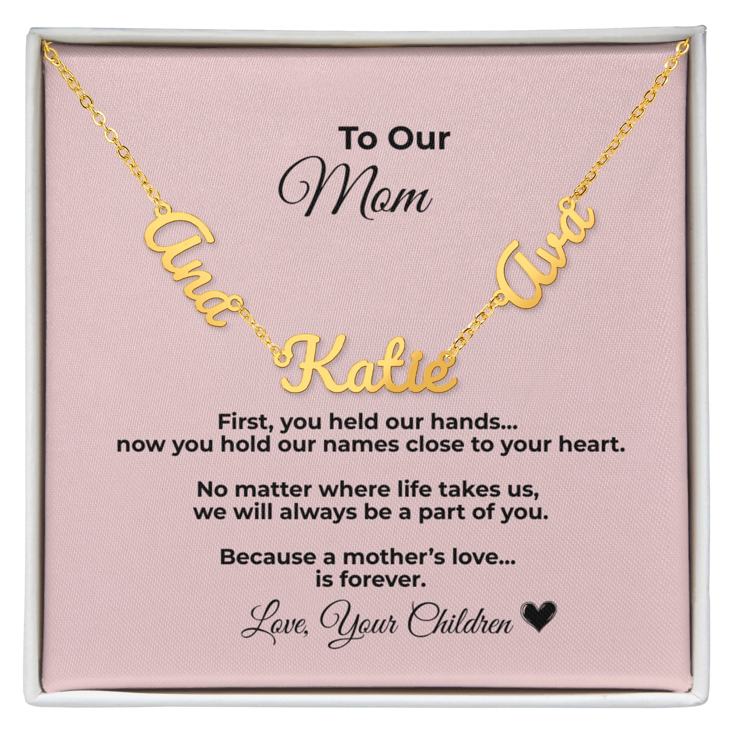 To Our Mom Necklace – Personalized Name Necklace for Mom Gift