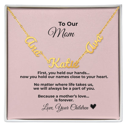 To Our Mom Necklace – Personalized Name Necklace for Mom Gift