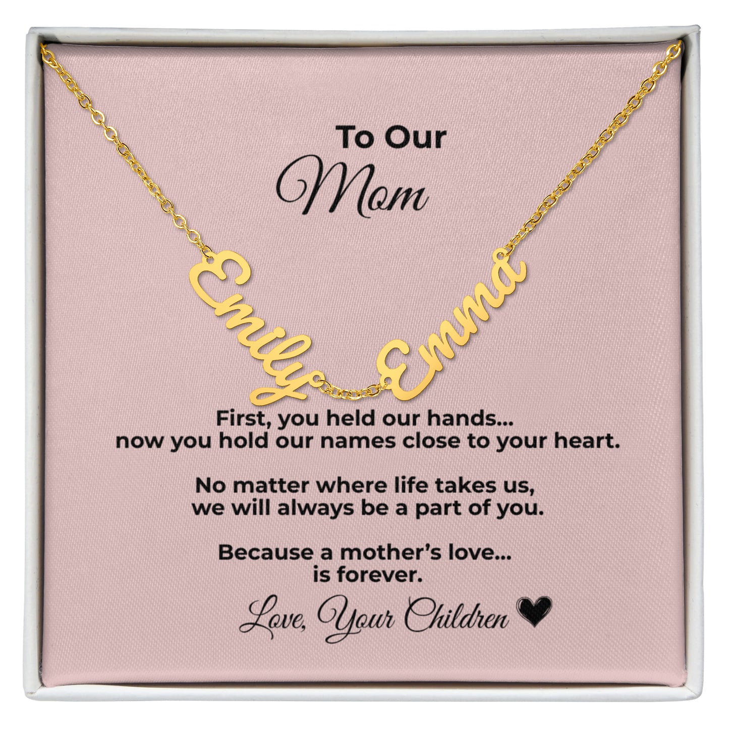 To Our Mom Necklace – Personalized Name Necklace for Mom Gift