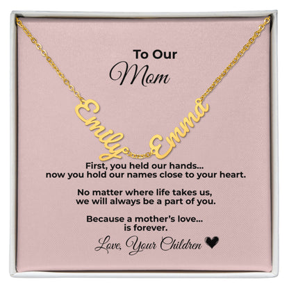 To Our Mom Necklace – Personalized Name Necklace for Mom Gift