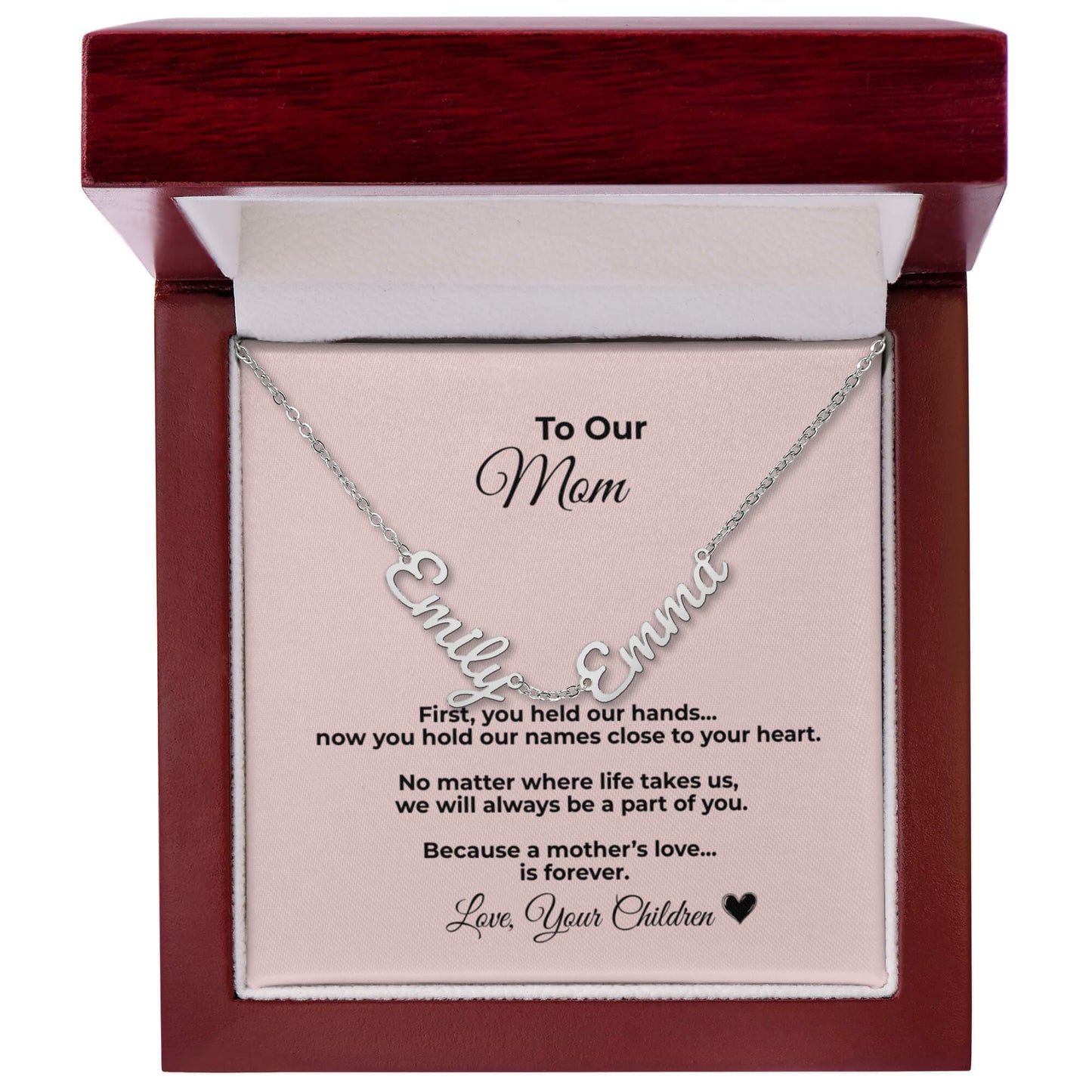 To Our Mom Necklace – Personalized Name Necklace for Mom Gift
