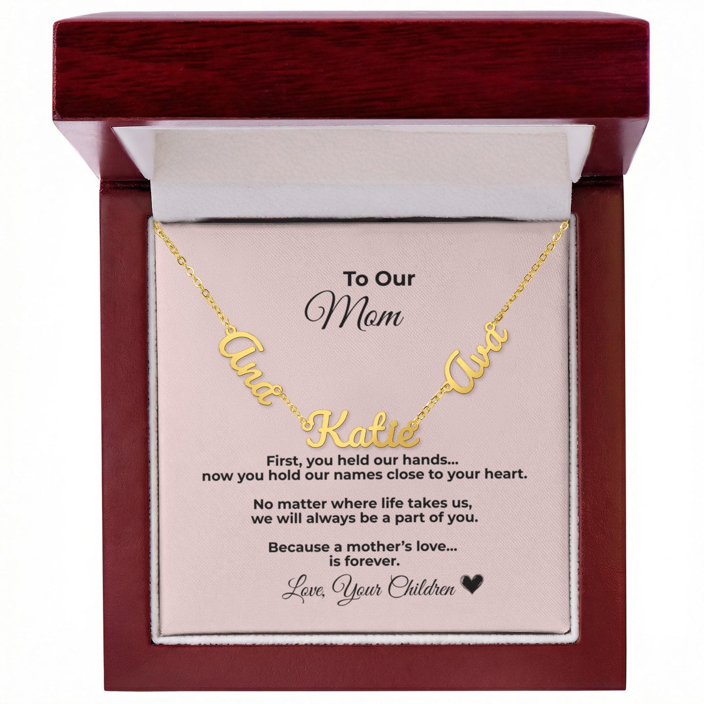 To Our Mom Necklace – Personalized Name Necklace for Mom Gift