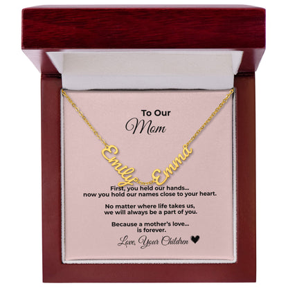 To Our Mom Necklace – Personalized Name Necklace for Mom Gift