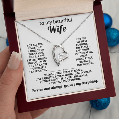 Gift for Wife – Forever Love Heart Necklace – Romantic Jewelry