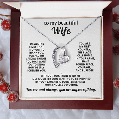 Gift for Wife – Forever Love Heart Necklace – Romantic Jewelry