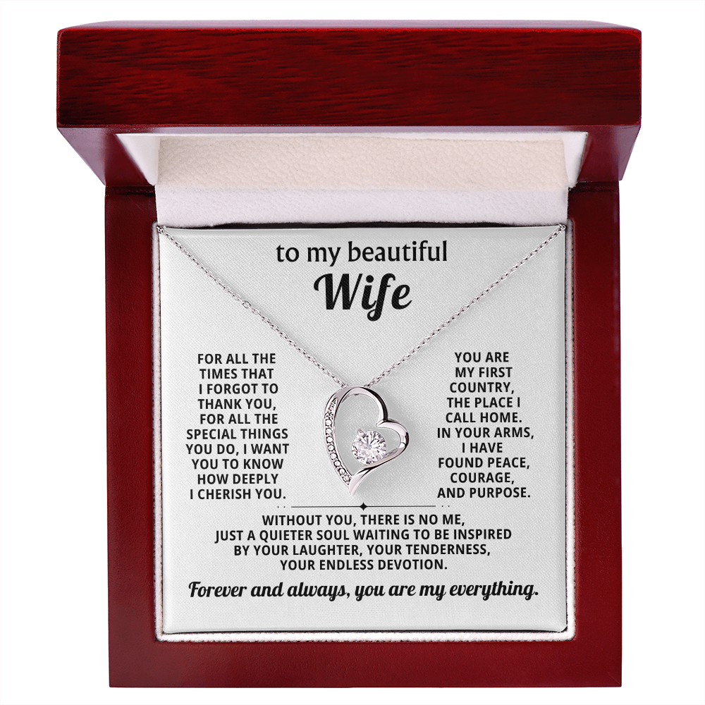 Gift for Wife – Forever Love Heart Necklace – Romantic Jewelry