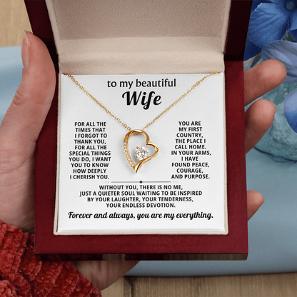 Gift for Wife – Forever Love Heart Necklace – Romantic Jewelry