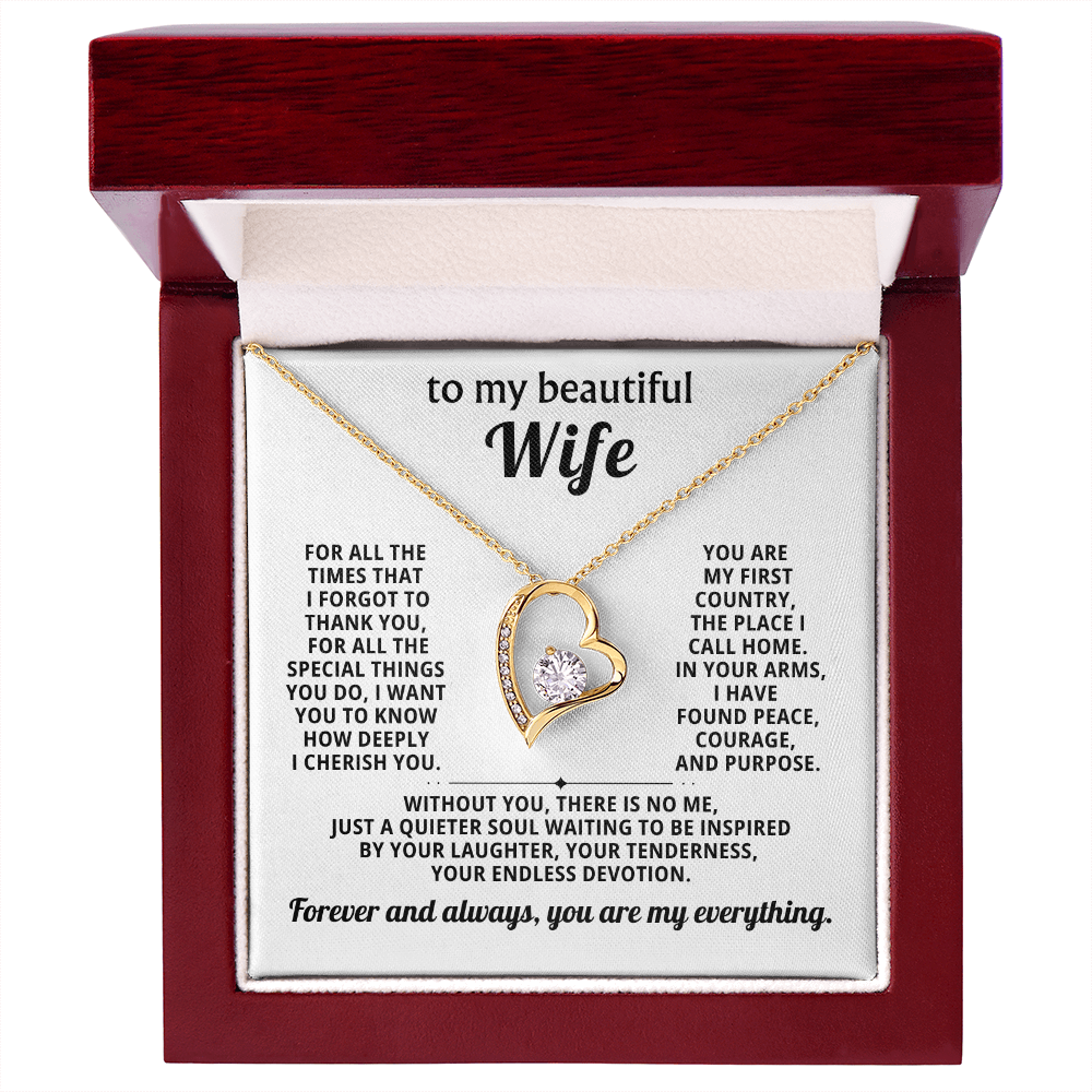 Gift for Wife – Forever Love Heart Necklace – Romantic Jewelry