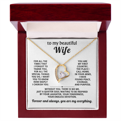 Gift for Wife – Forever Love Heart Necklace – Romantic Jewelry