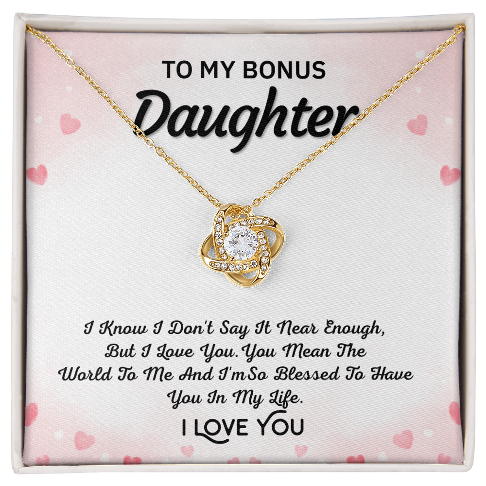 To My Bonus Daughter Necklace – Love Knot Gift
