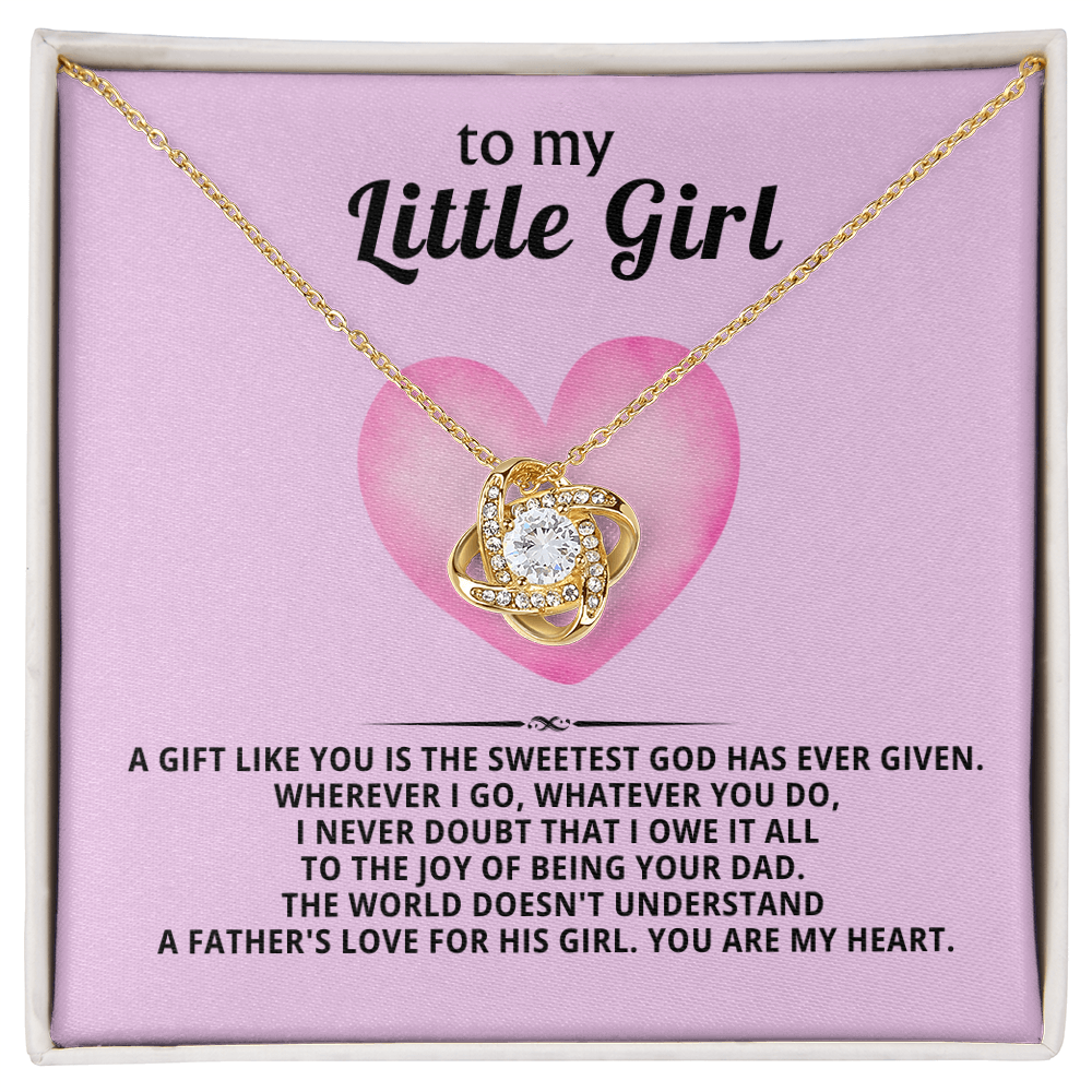 To My Little Girl Necklace – Love Knot Gift from Dad