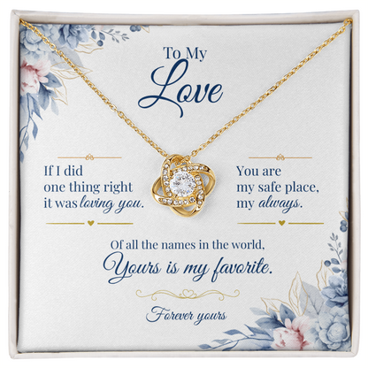 To My Love - Love Knot Necklace Gift for Her