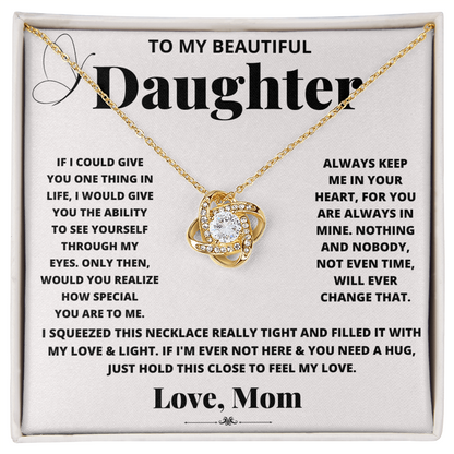 Gift for Daughter – Love Knot Necklace from Mom