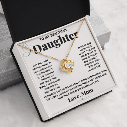 Gift for Daughter – Love Knot Necklace from Mom