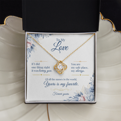 To My Love - Love Knot Necklace Gift for Her