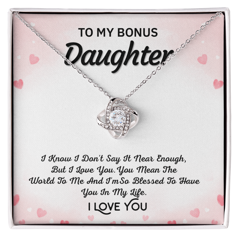 To My Bonus Daughter Necklace – Love Knot Gift