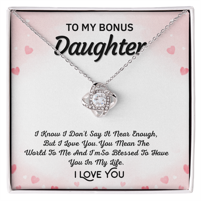 To My Bonus Daughter Necklace – Love Knot Gift