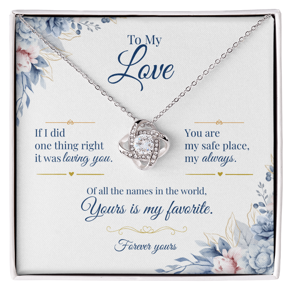 To My Love - Love Knot Necklace Gift for Her