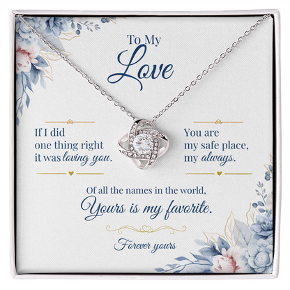 To My Love - Love Knot Necklace Gift for Her