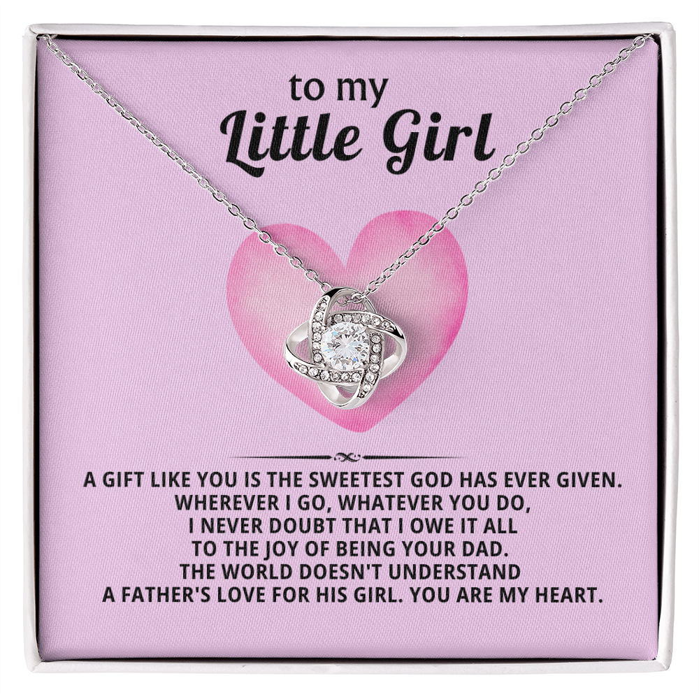 To My Little Girl Necklace – Love Knot Gift from Dad