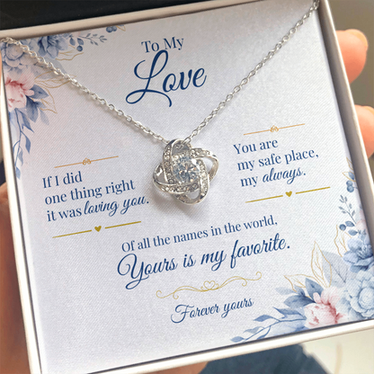 To My Love - Love Knot Necklace Gift for Her