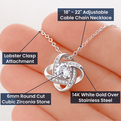 Gift for Bonus Daughter – Love Knot Necklace – Stepdaughter Gift