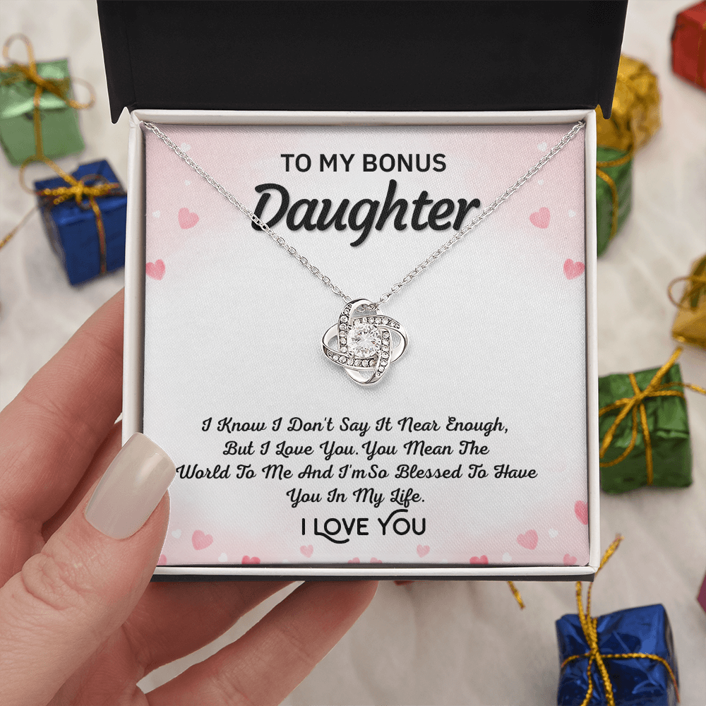 To My Bonus Daughter Necklace – Love Knot Gift