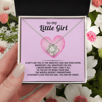 To My Little Girl Necklace – Love Knot Gift from Dad