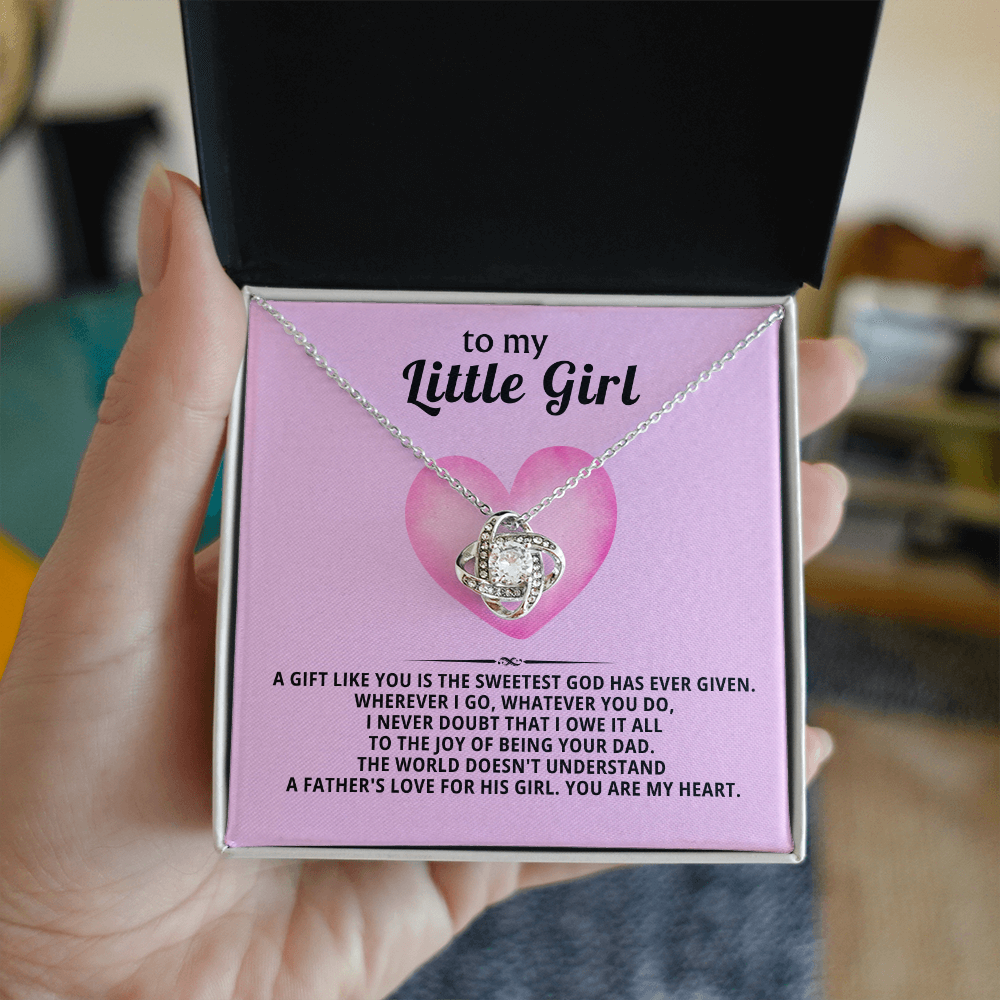 To My Little Girl Necklace – Love Knot Gift from Dad