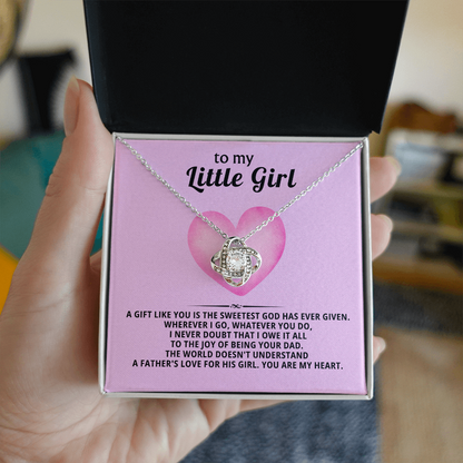 To My Little Girl Necklace – Love Knot Gift from Dad