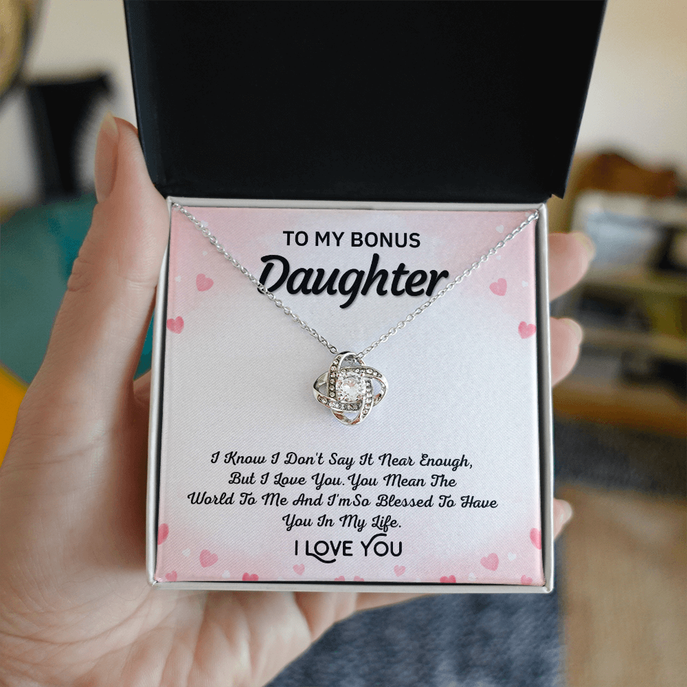 To My Bonus Daughter Necklace – Love Knot Gift