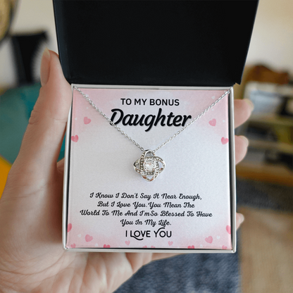 To My Bonus Daughter Necklace – Love Knot Gift