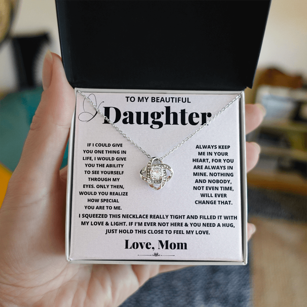 Gift for Daughter – Love Knot Necklace from Mom
