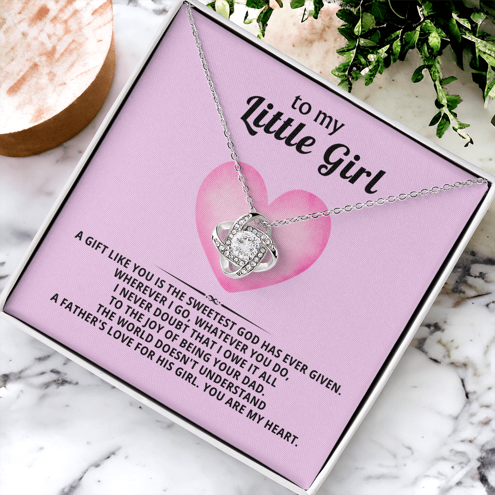 To My Little Girl Necklace – Love Knot Gift from Dad