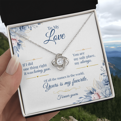 To My Love - Love Knot Necklace Gift for Her