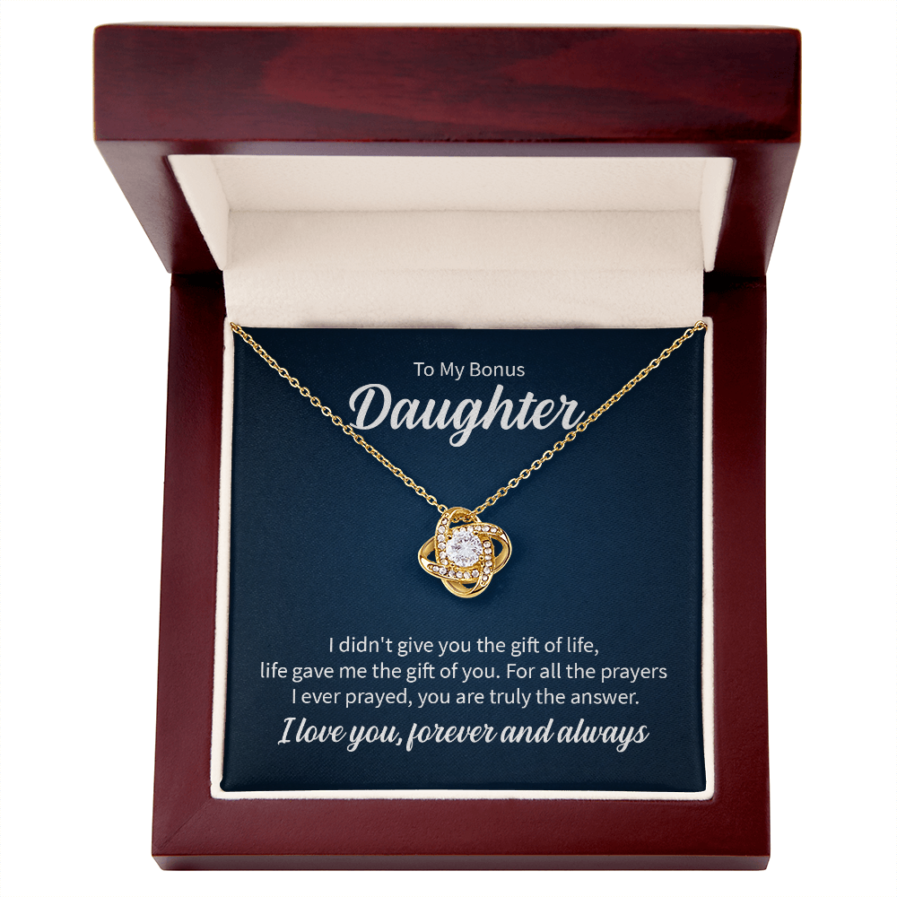 Gift for Bonus Daughter – Love Knot Necklace – Stepdaughter Gift