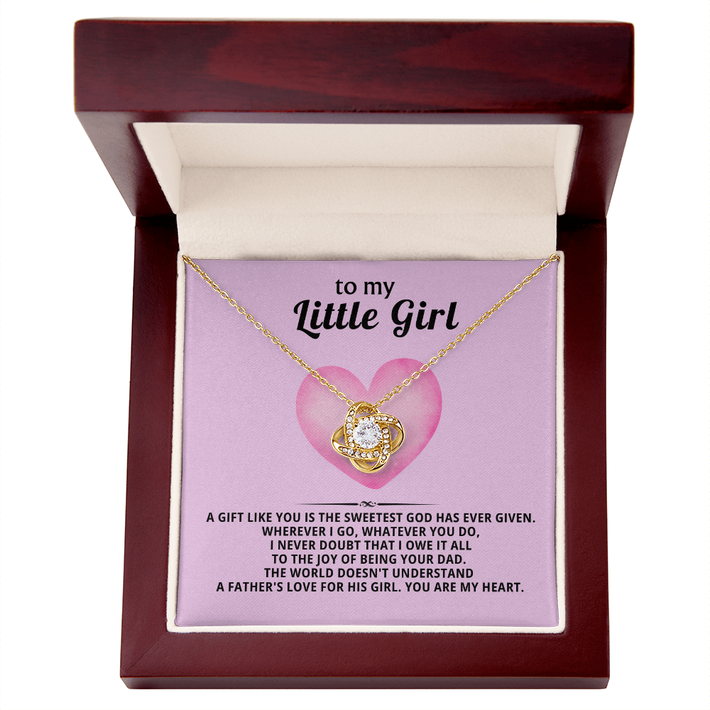 To My Little Girl Necklace – Love Knot Gift from Dad