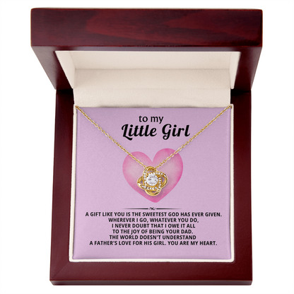 To My Little Girl Necklace – Love Knot Gift from Dad