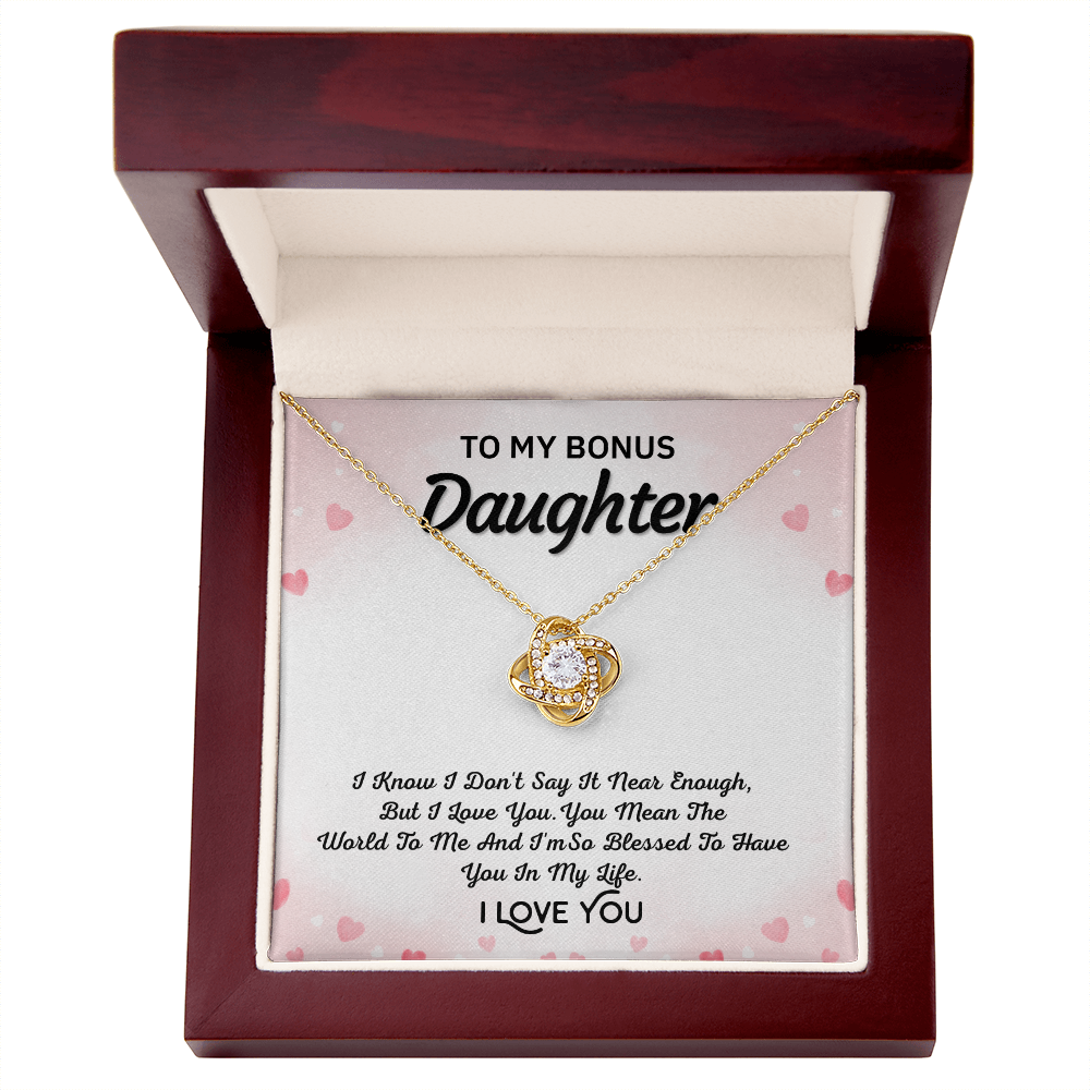 To My Bonus Daughter Necklace – Love Knot Gift